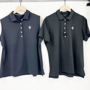 Bundle of 2 Women's Peter Millar Golf Polo Shirts XL Interlachen Golf Course MN